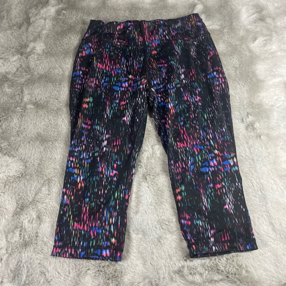Danskin Now Pants - Danskin Now Womens Dri-More Capri Leggings Multicolor Abstract Streak-0691